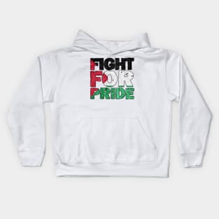 Fights for pride palestine Kids Hoodie